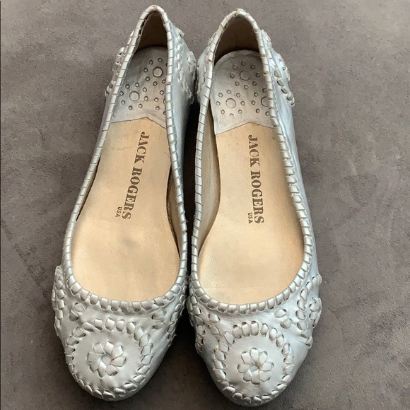 Jack Rogers Shoes - Jack Rogers silver flats